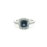 Blue Spinel and Diamond Ring
